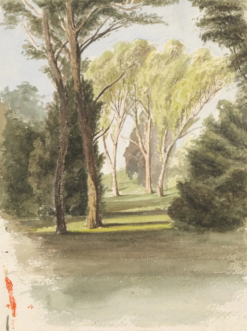 Trees In A Park by Ladislav Mednyánszky - Canvas Print