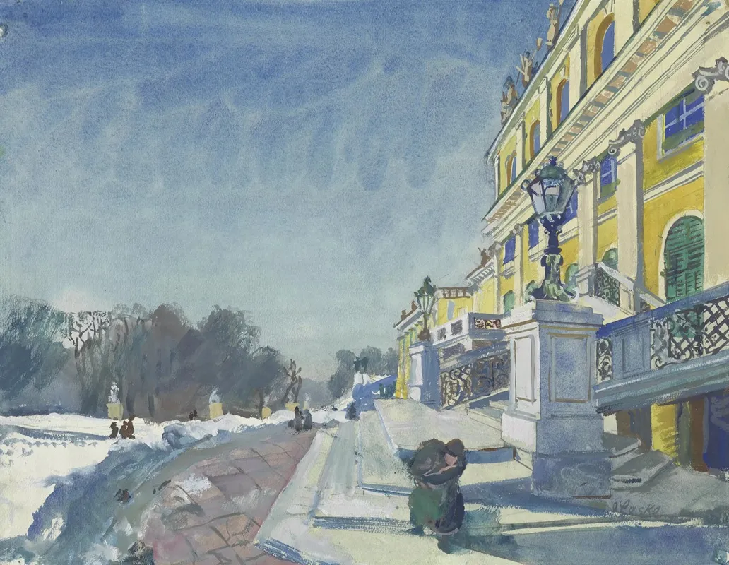 Treppe Des Schlosses Schonbrunn Im Winter