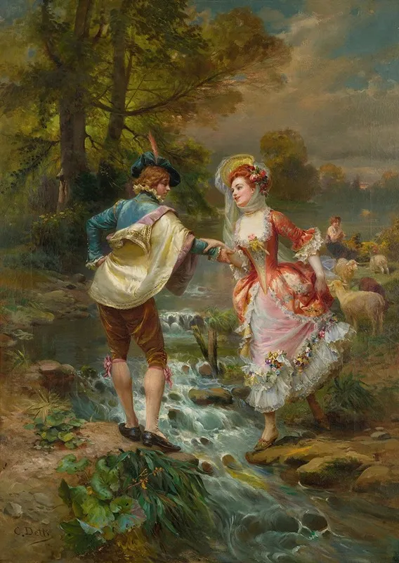 Tres Galant by Cesare Auguste Detti - Canvas Print