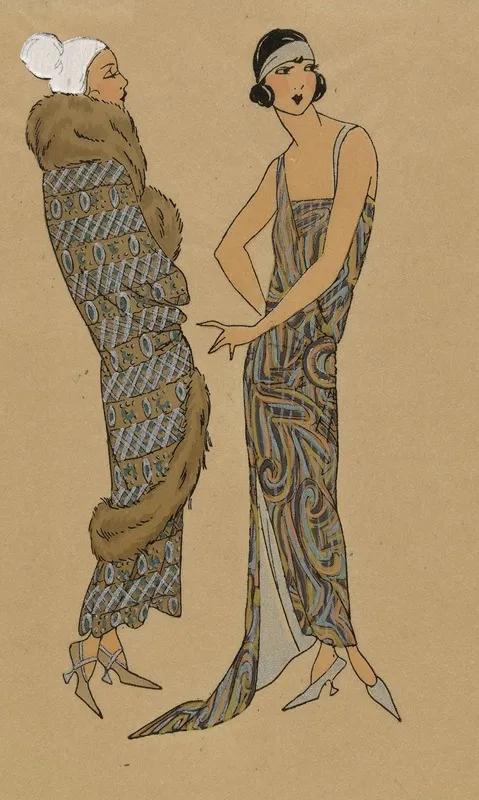 Tres Parisien 1923 No 10 13 Lattente Ensemble Ravissant Pour Une Robe