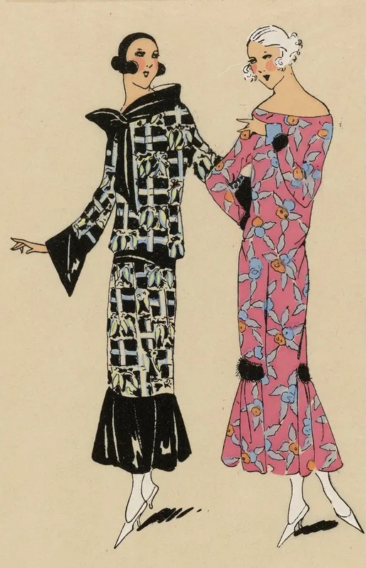 Tres Parisien 1923 No 10 4 Fleurs Etranges Charmante Cette Robe Imprimee