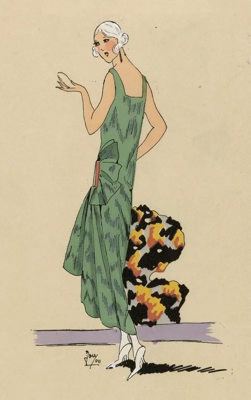 Tres Parisien 1923 No 10 9 Emeraude Cette Robe De Moire Renaissance