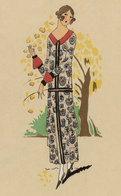 Tres Parisien 1923 No 9 1 Automnale Charmante Est Cette Simple Robe