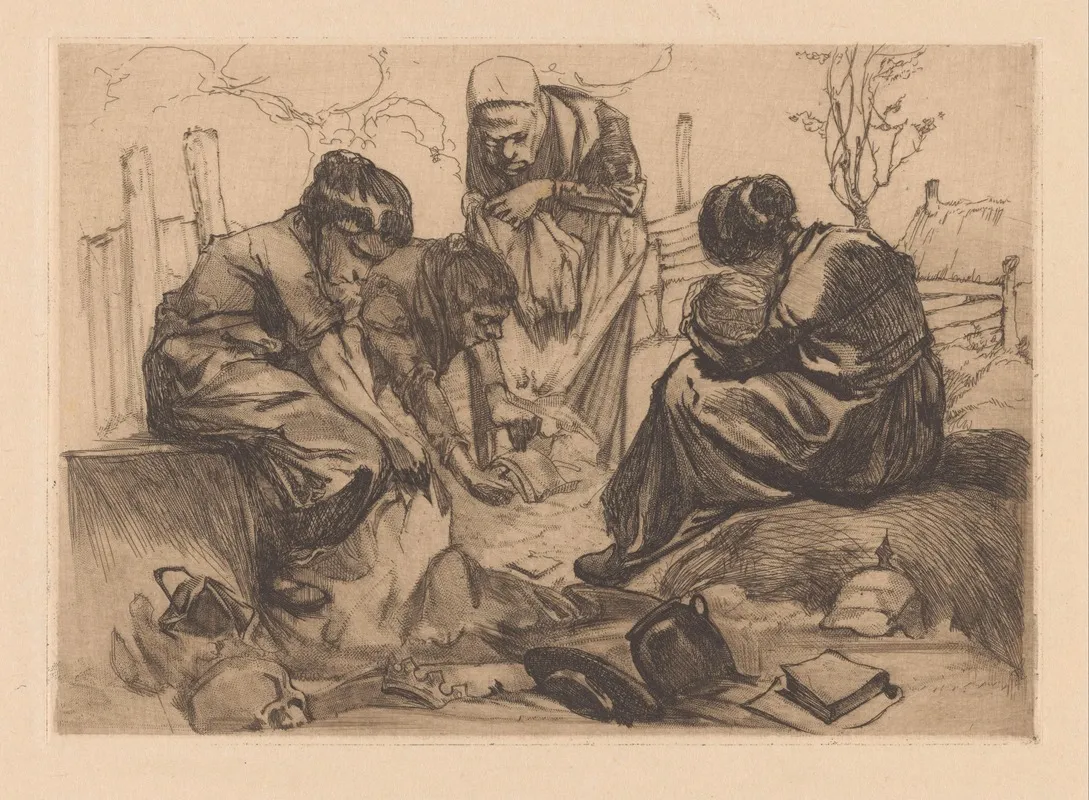 Treurende Vrouwen by Johannes Josephus Aarts - Canvas Print