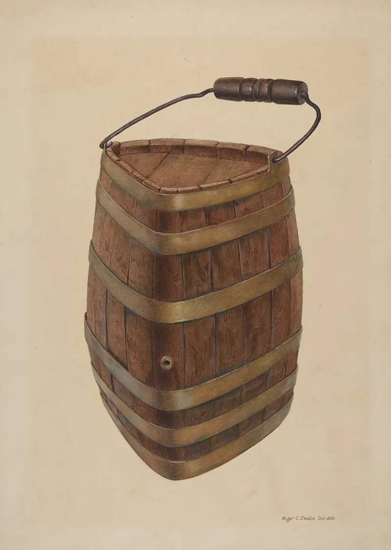 Triangle Field Water Keg by Roger Deats - Canvas Print