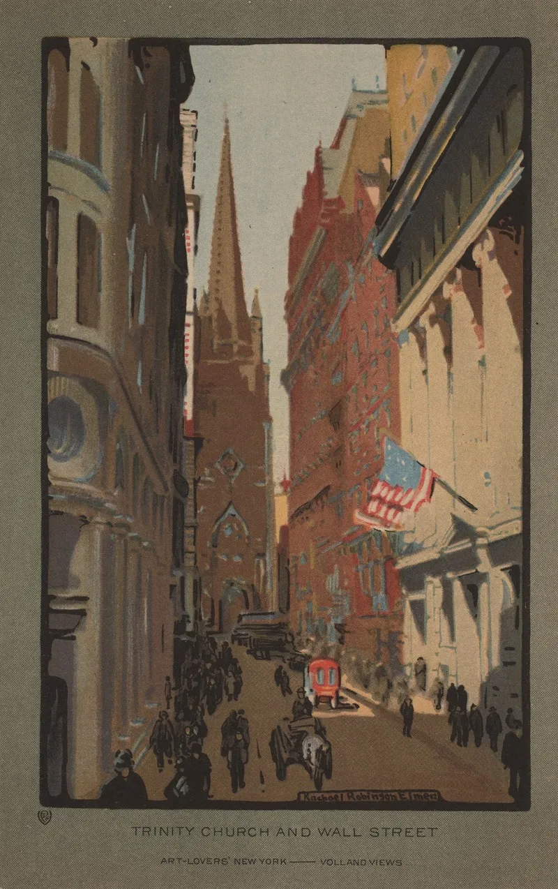 Trinity Church And Wall Street 2 by Rachael Robinson Elmer - Canvas Print