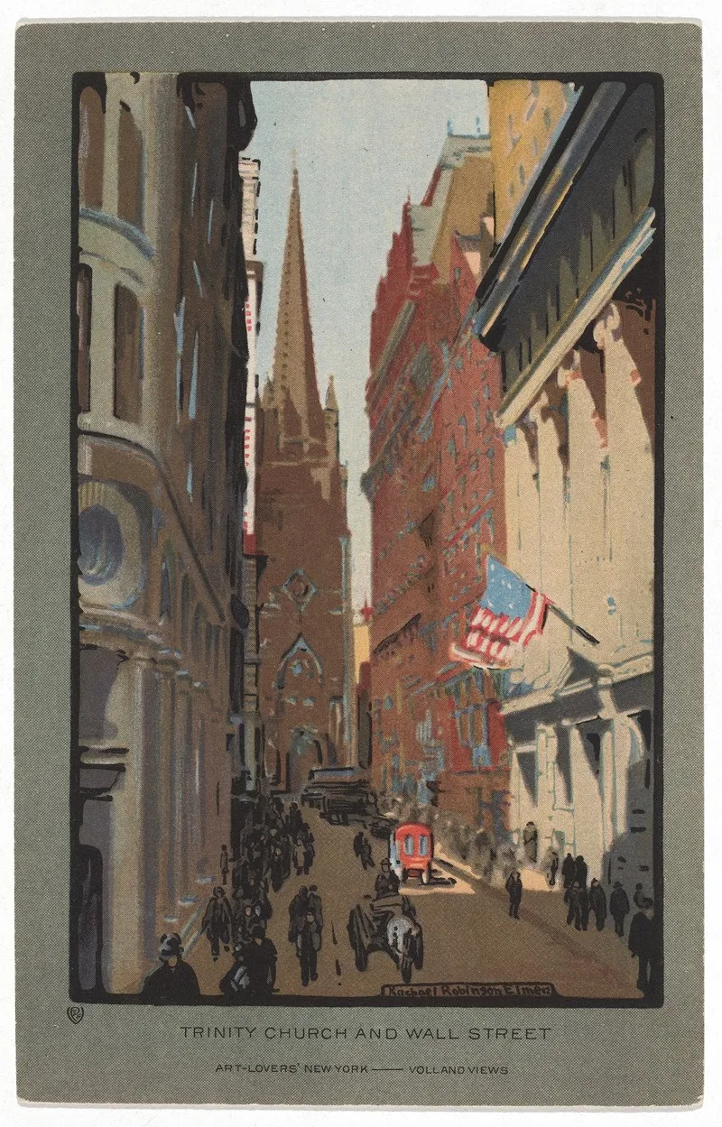 Trinity Church And Wall Street by Rachael Robinson Elmer - Canvas Print
