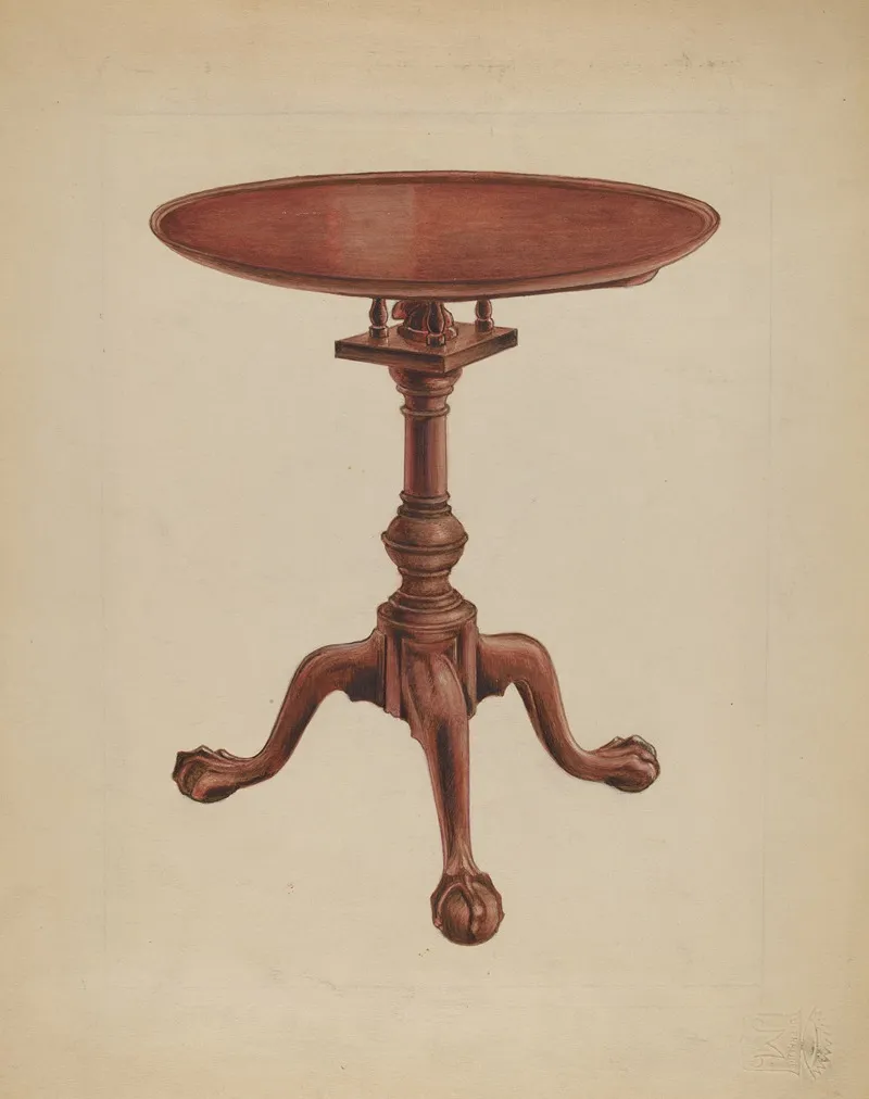 Tripod Table 3 by Arthur Johnson - Canvas Print