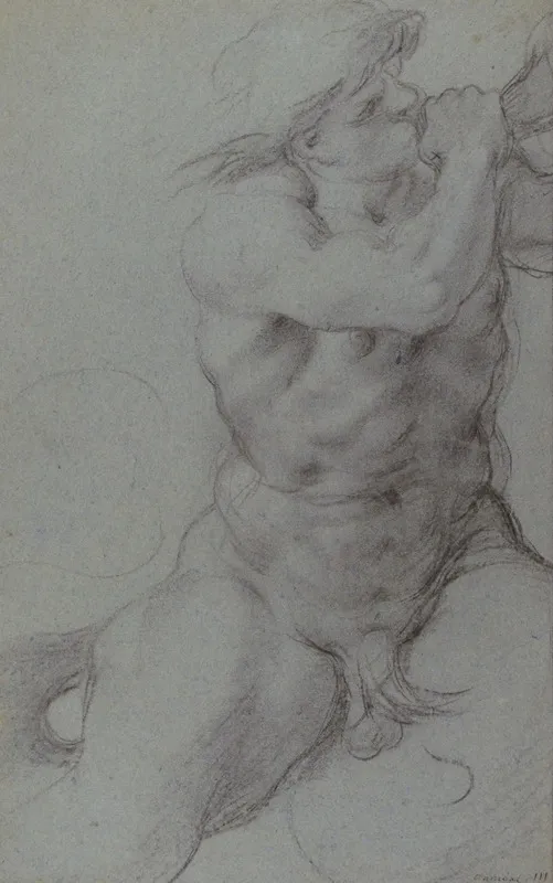 Triton Sounding A Conch Shell by Annibale Carracci - Canvas Print