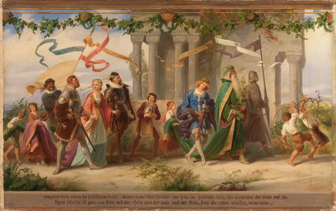 Triumph Des Konigs Wein 4 Bild by Adolf Schrödter   - Canvas Print
