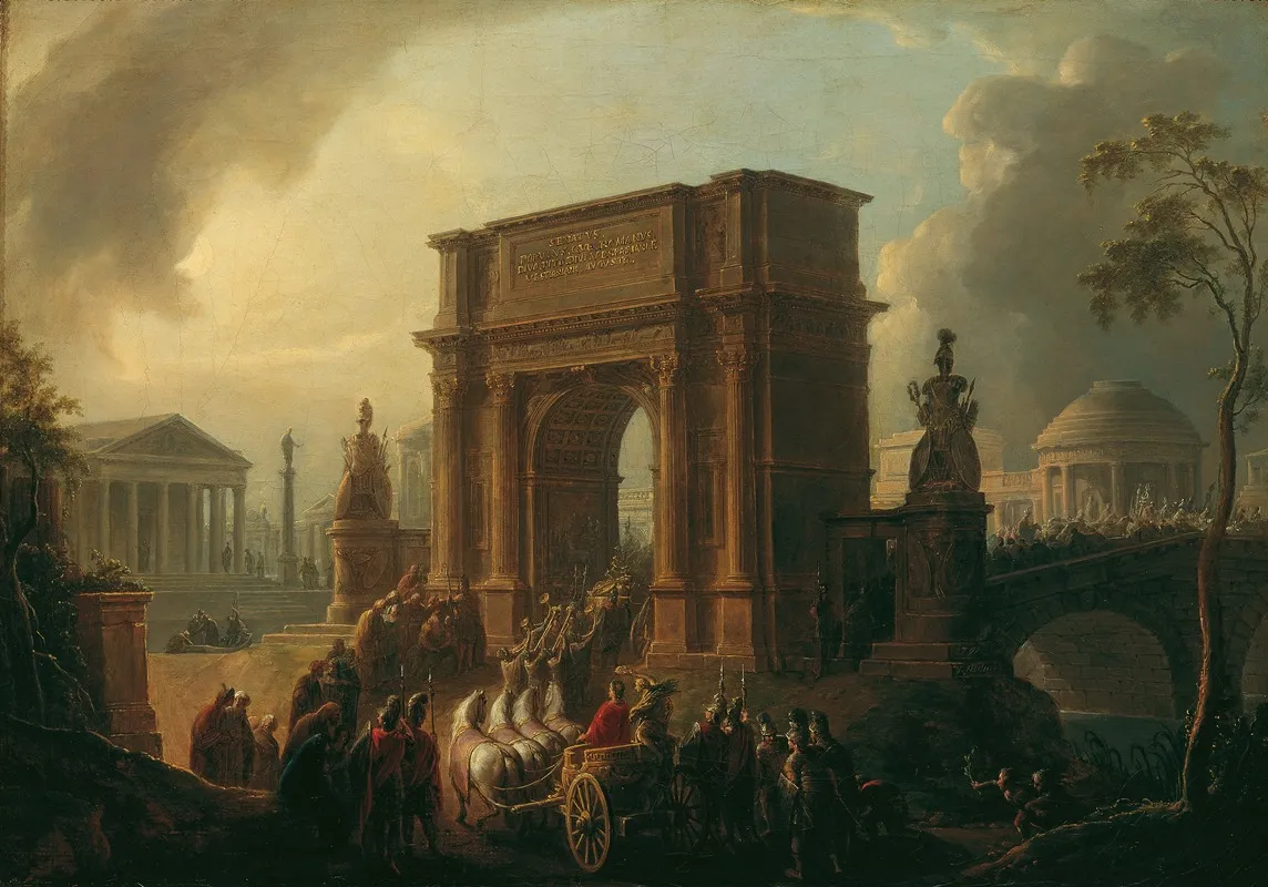Triumphzug Eines Feldherrn Durch Den Titusbogen by Vinzenz Fischer - Canvas Print