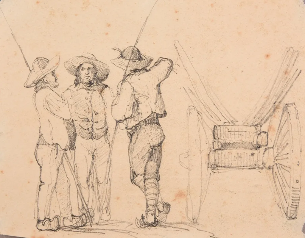 Trois Bouviers Et Un Chariot