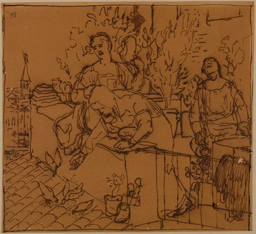 Trois Femmes Sur Une Terrasse