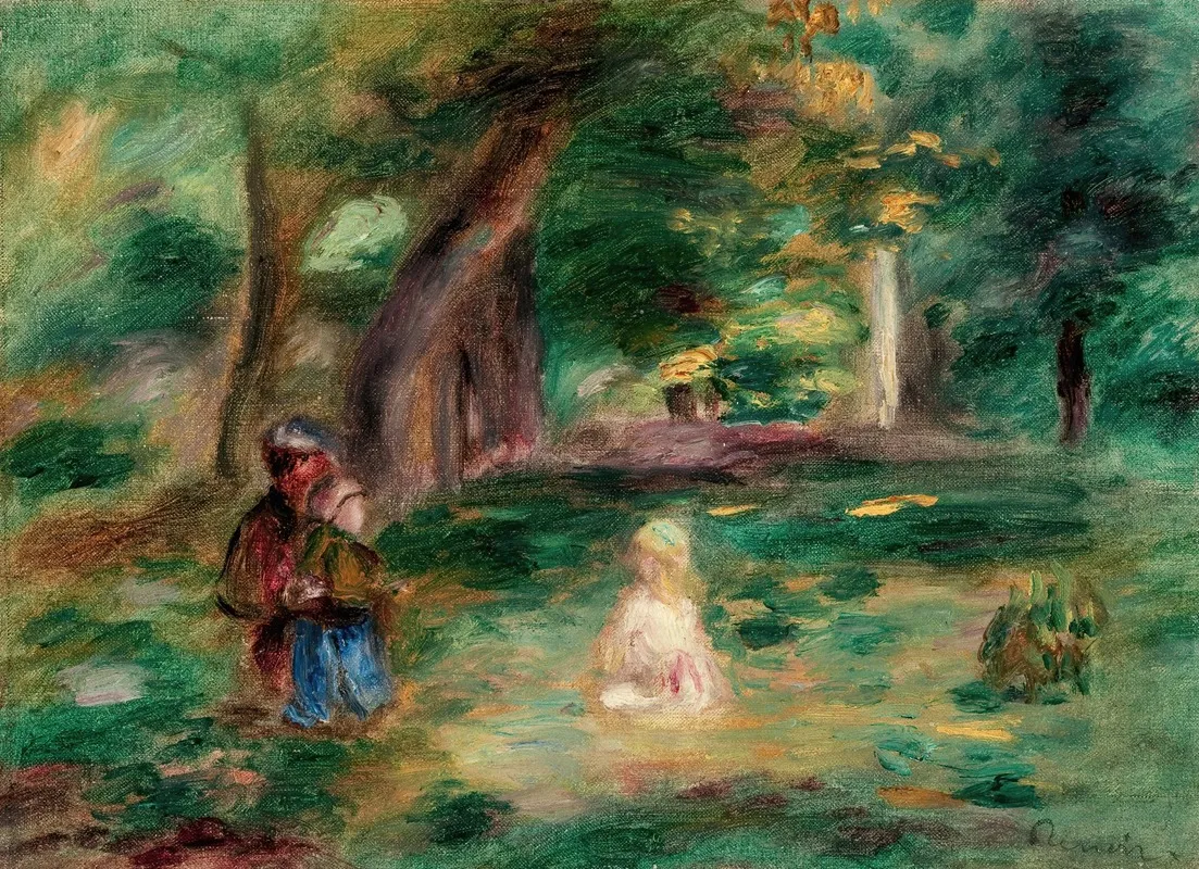 Trois Personnages Dans Un Paysage