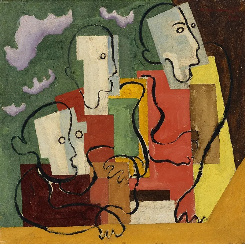 Trois Personnages by Louis Marcoussis - Canvas Print