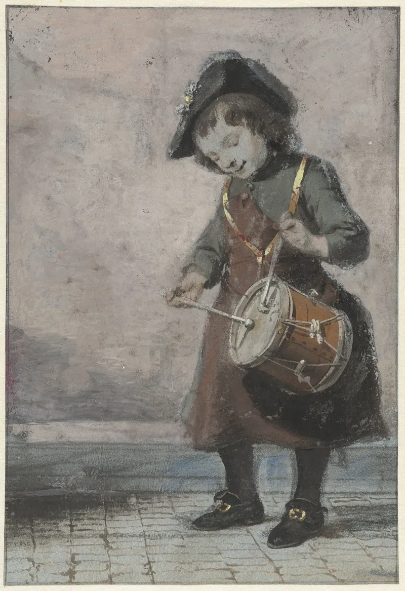 Trommelende Jongen by Cornelis Troost - Canvas Print