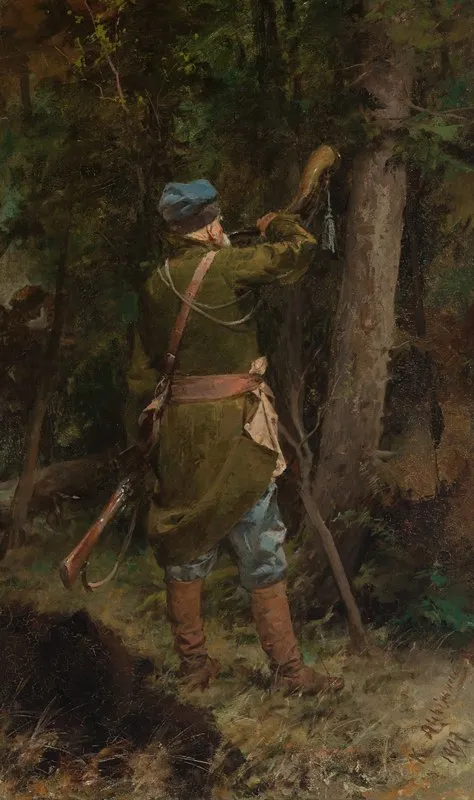 Troops With A Horn by Kazimierz Alchimowicz - Canvas Print