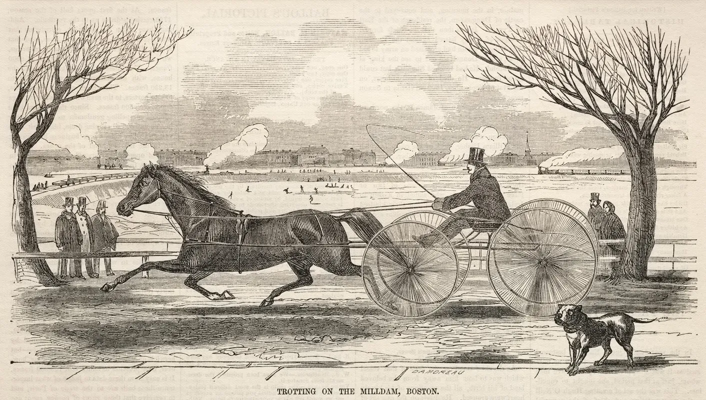 Trotting On The Mill Dam Boston