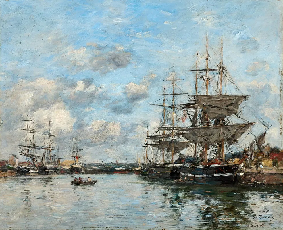 Trouville Le Port 4 by Eugène Boudin - Canvas Print