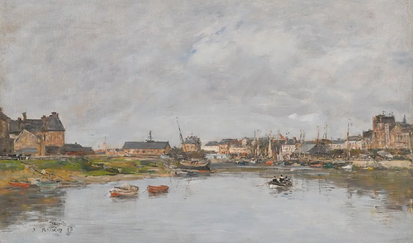 Trouville Le Port by Eugène Boudin - Canvas Print