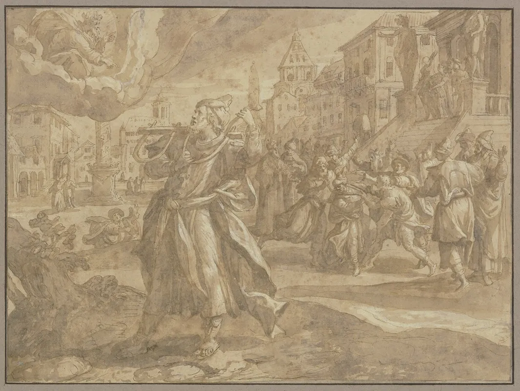 Tumulte Auf Einem Platz In Einer Stadt by Maerten De Vos - Canvas Print