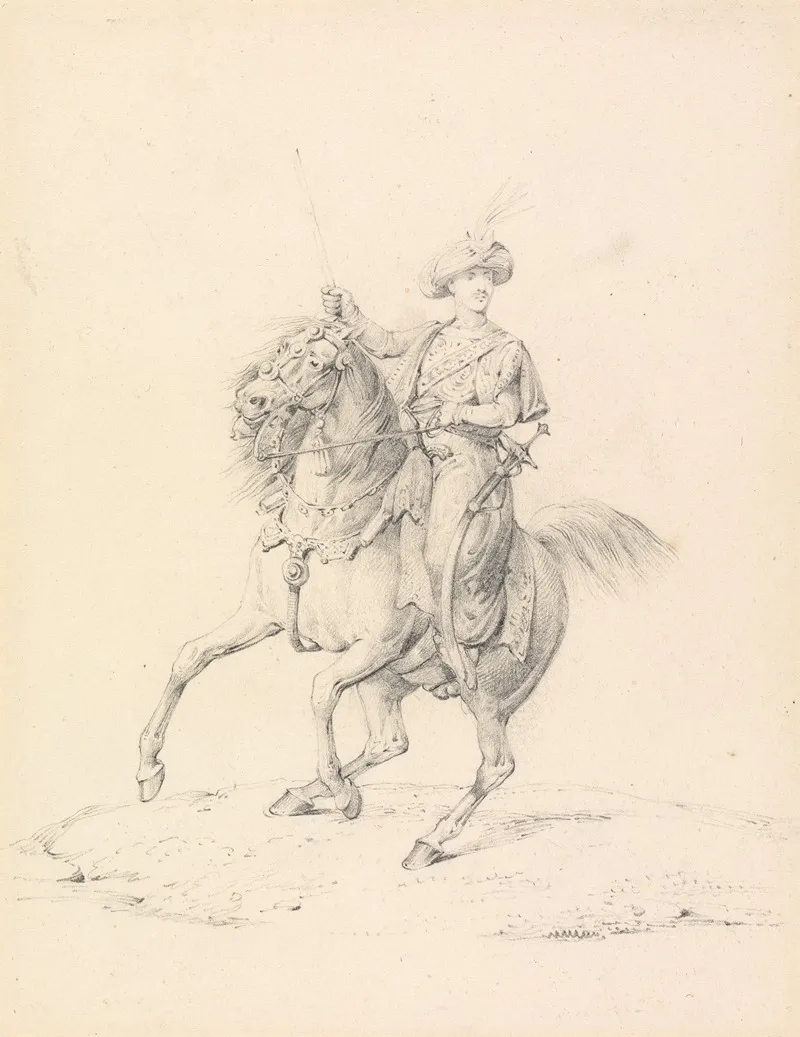 Turbaned Cavalryman On A Horse