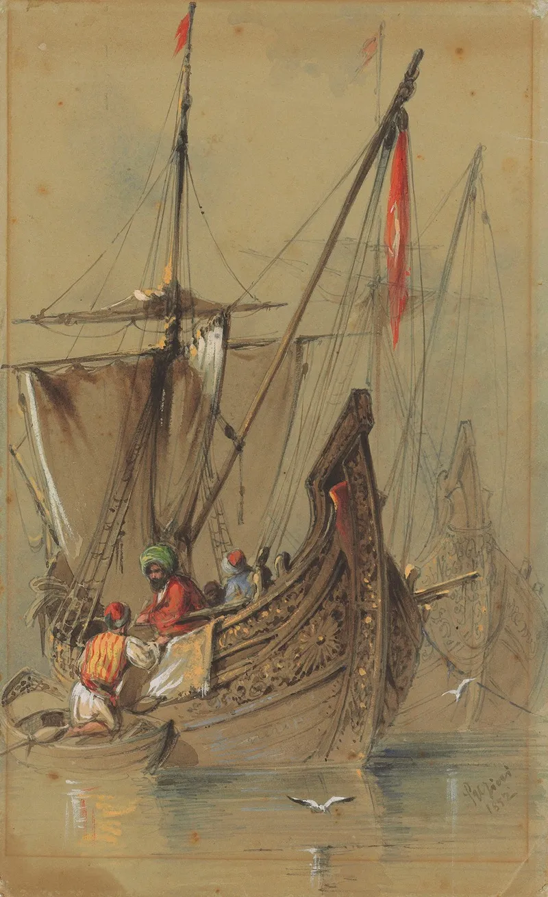 Turkish Gemi Ships by Amadeo Preziosi - Canvas Print