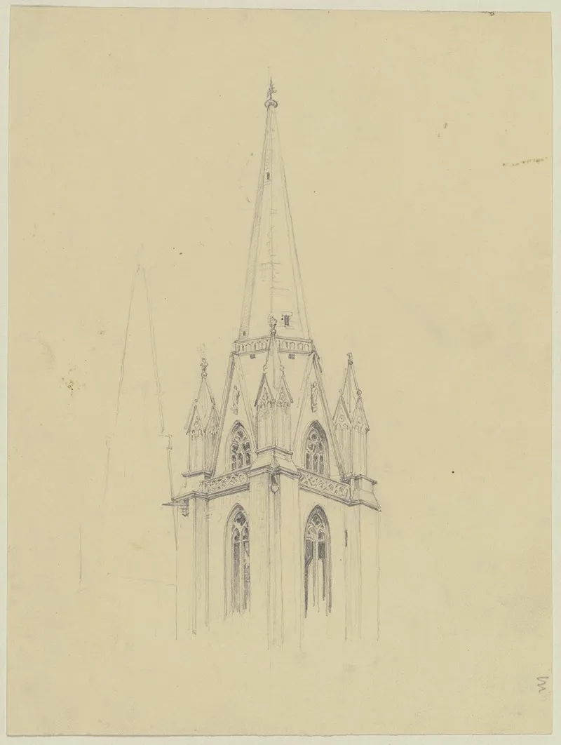 Turm Der Elisabethkirche In Marburg by Jakob Becker - Canvas Print