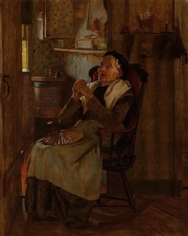 Twas Long Ago by John George Brown - Canvas Print