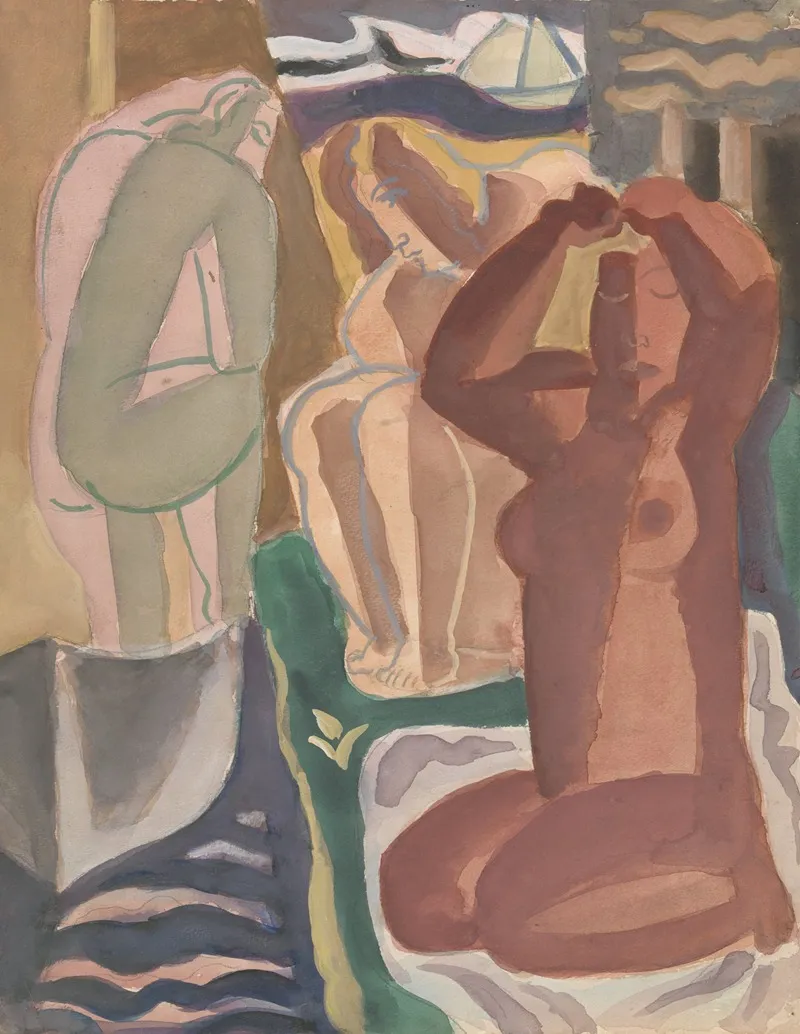 Twee Badende Vrouwen En Een Rugfiguur 2