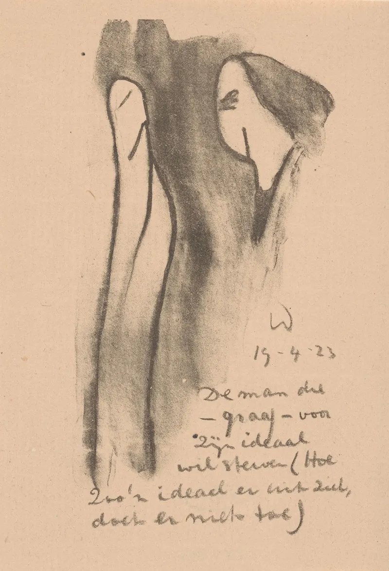 Twee Geabstraheerde Figuren 2 by Erich Wichmann - Canvas Print