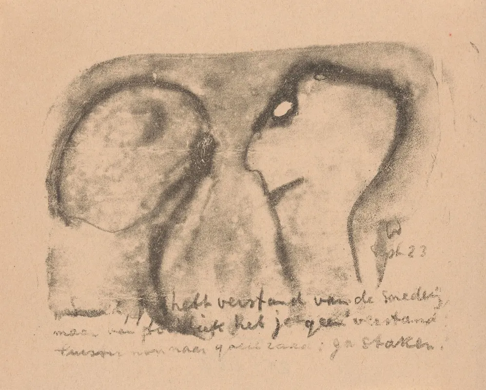 Twee Geabstraheerde Figuren by Erich Wichmann - Canvas Print