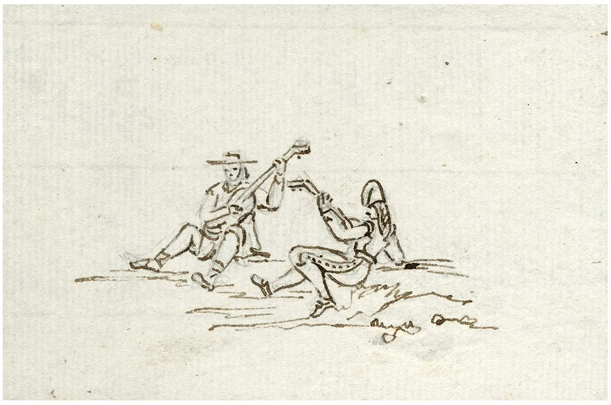 Twee Gitaar Spelende Mannen by Otto Howen - Canvas Print