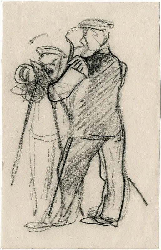 Twee Straatmuzikanten by Theo van Hoytema - Canvas Print