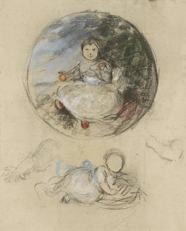 Twee Studies Van Prinses Juliana by Thérèse Schwartze - Canvas Print