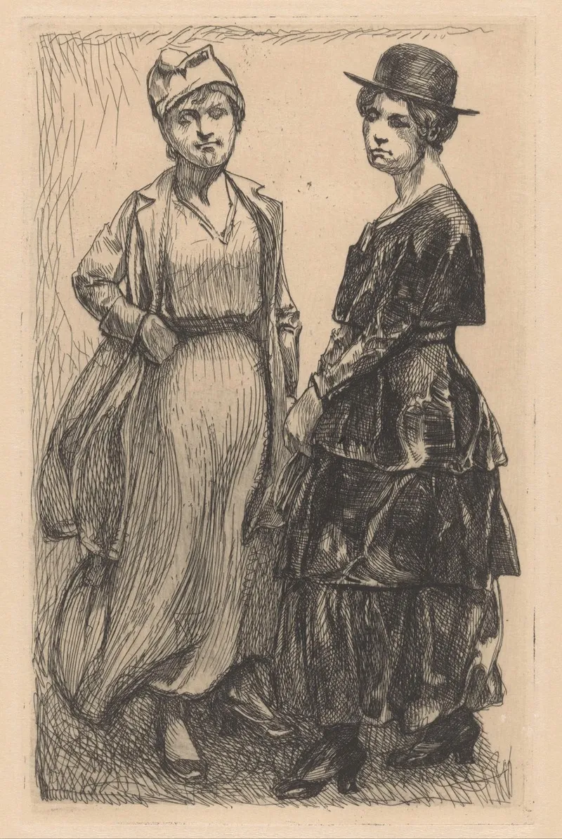 Twee Vrouwen 2 by Johannes Josephus Aarts - Canvas Print