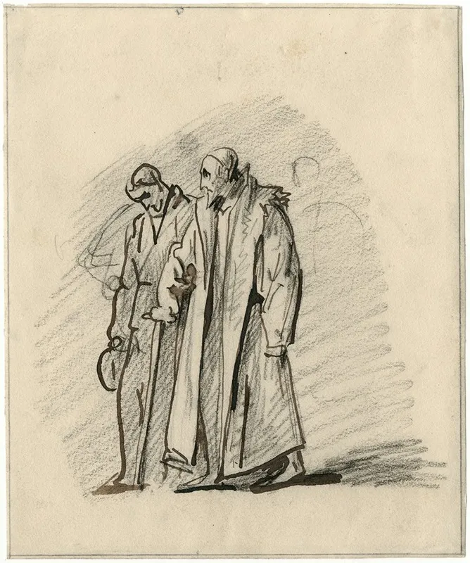 Twee Wandelende Heren Deen Is Oldenbarnevelt by David Humbert de Superville - Canvas Print
