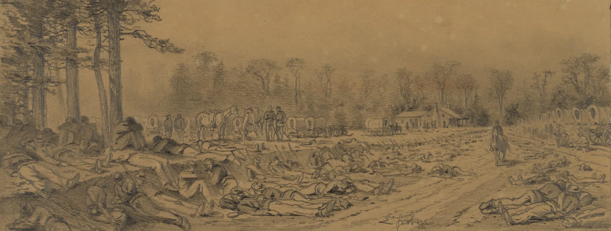 Twenty Minute Halt by Edwin Forbes - Canvas Print