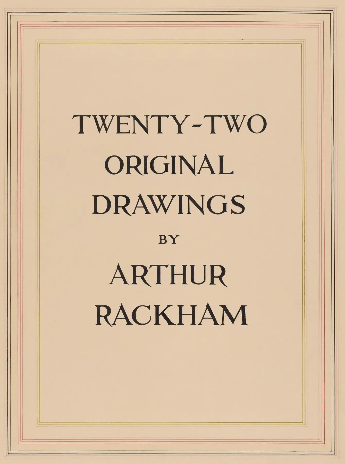 Twenty Two Original Drawings By Arthur Rackham Title Page by Arthur Rackham - Canvas Print