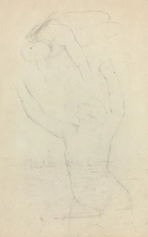 Two Airborne Figures Reaching Out To One Another