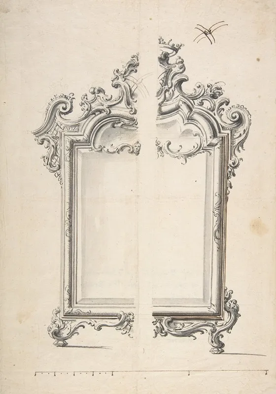Two Alternative Designs For A Mirror Or Screen With Family Coat Of Arms by Giovanni Battista Natali III - Canvas Print