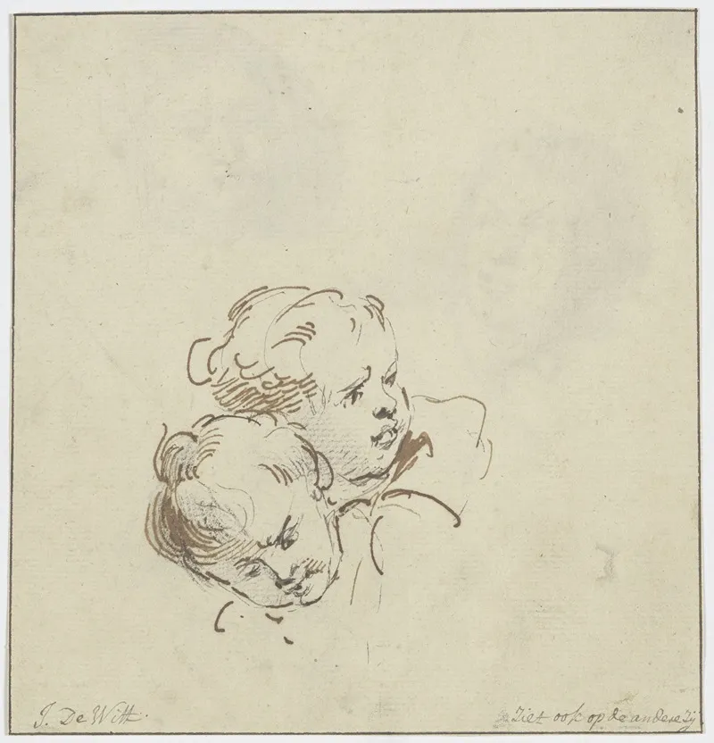 Two Angel Heads by Jacob de Wit - Canvas Print