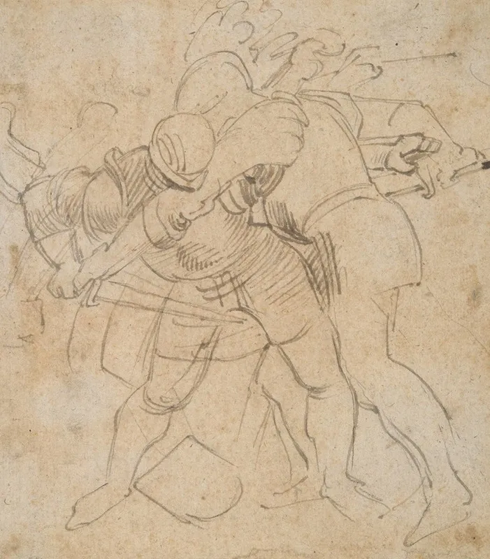 Two Armored Soldiers Fighting by Peter Paul Rubens - Canvas Print