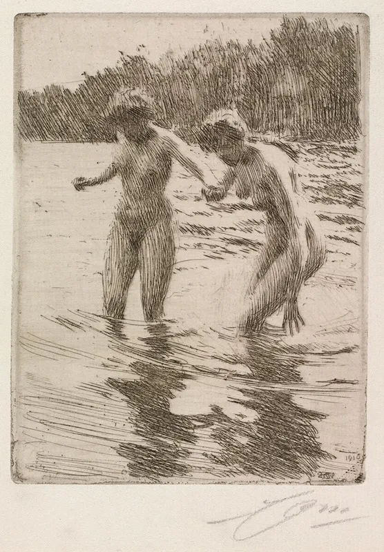 Two Bathers 3 by Anders Zorn - Canvas Print