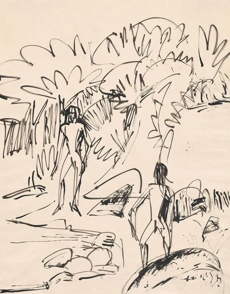 Two Bathers At Fehmarnkuste