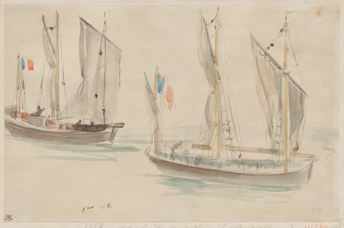 Two Boats At The Harbor Of Dieppe