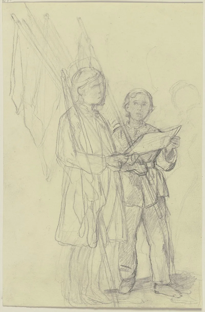 Two Boys With Flags