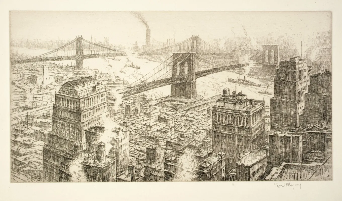 Two Bridges by Kerr Eby - Canvas Print