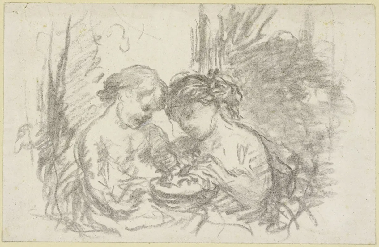Two Children With Basket