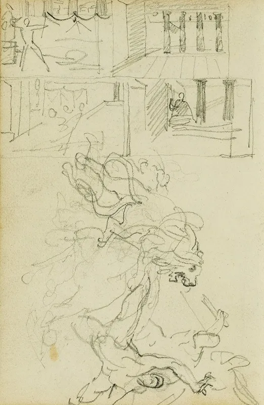 Two Compositional Studies Of A Lion Hunt
